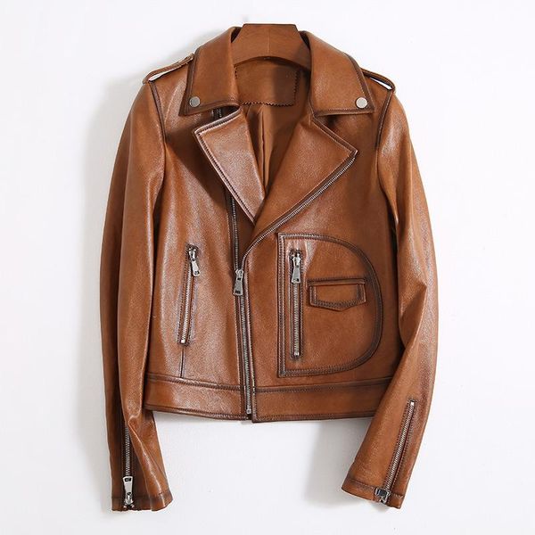women's leather & faux genuine jacket women vintage spring autumn sheepskin real clothes 2021 korean zxl19022 yy1729, Black
women's leather & faux genuine jacket women vintage spring autumn sheepskin real clothes 2021 korean zxl19022 yy1729, Black