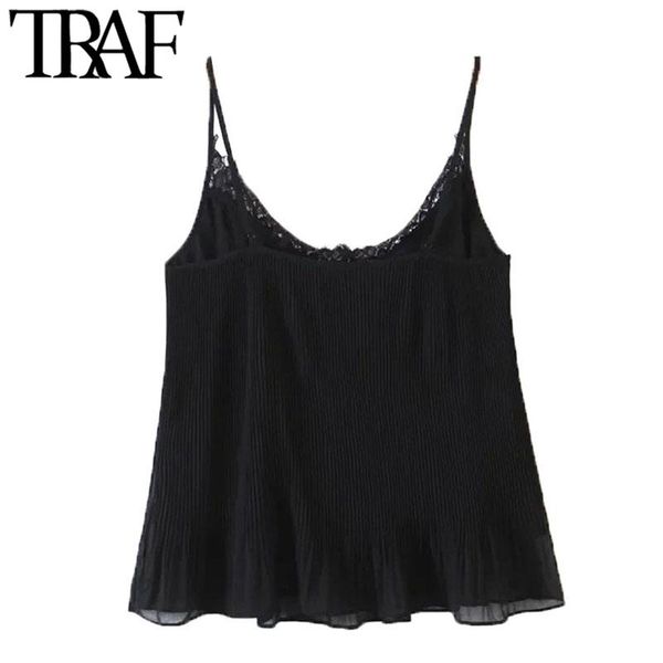 women fashion lace trims pleated tank vintage backless thin straps with lining female camis mujer women's tanks &, White
women fashion lace trims pleated tank vintage backless thin straps with lining female camis mujer women's tanks &, White
