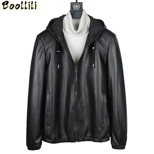 men's leather & faux boollili genuine jacket men hooded real sheepskin coat spring plus size jackets veste cuir homme, Black
men's leather & faux boollili genuine jacket men hooded real sheepskin coat spring plus size jackets veste cuir homme, Black