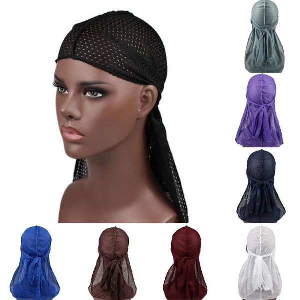 scarves long mesh breathable bandana hat men women durag tail headwrap chemo cap solid color headwear, Blue;gray
scarves long mesh breathable bandana hat men women durag tail headwrap chemo cap solid color headwear, Blue;gray