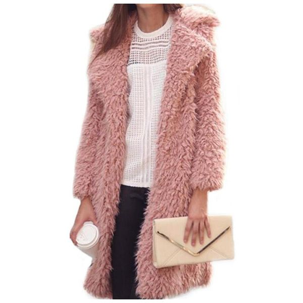 women's wool & blends winter women coat cotton long sleeve pink jacket ladies warm turn-down collar outerwear cardigan arrivel 5 colors, Black
women's wool & blends winter women coat cotton long sleeve pink jacket ladies warm turn-down collar outerwear cardigan arrivel 5 colors, Black