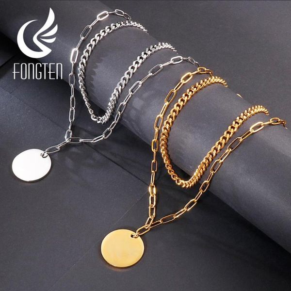fongten double layer round link chain men pendant necklace stainless steel punk style long necklaces jewelry, Silver
fongten double layer round link chain men pendant necklace stainless steel punk style long necklaces jewelry, Silver