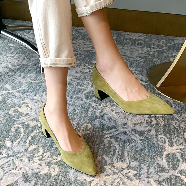 spring high heels shoes for women's pumps suede genuine leather thick concise party wedding women dress, Black
spring high heels shoes for women's pumps suede genuine leather thick concise party wedding women dress, Black