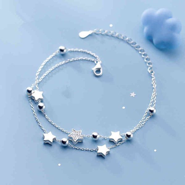 925 sterling sier double layer zircon star round bead charm bracelet&bangle for women elegant jewelry pulseras sl220, Golden;silver
925 sterling sier double layer zircon star round bead charm bracelet&bangle for women elegant jewelry pulseras sl220, Golden;silver
