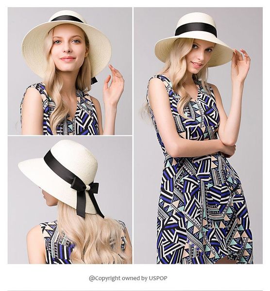 wide brim hats korean-style female summer beach hat bow ribbon bucket sun outdoor vacation sun-protection straw, Blue;gray
wide brim hats korean-style female summer beach hat bow ribbon bucket sun outdoor vacation sun-protection straw, Blue;gray