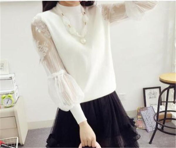 lace pullover sweater women pull femme necklace jumper winter lantern sleeve knitted sweaters and pullovers women's, White;black
lace pullover sweater women pull femme necklace jumper winter lantern sleeve knitted sweaters and pullovers women's, White;black