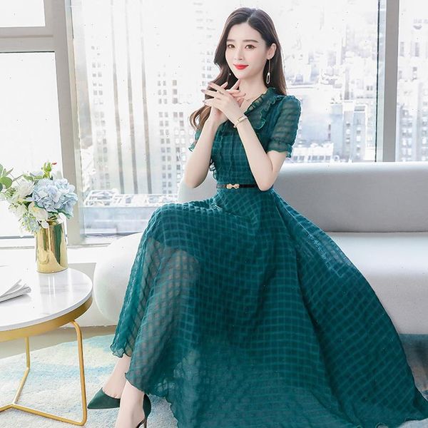 womens dress spring summer plaid chiffon beach midi 3xl plus size vintage maxi dresses elegant women bodycon party vestidos, Black;gray
womens dress spring summer plaid chiffon beach midi 3xl plus size vintage maxi dresses elegant women bodycon party vestidos, Black;gray