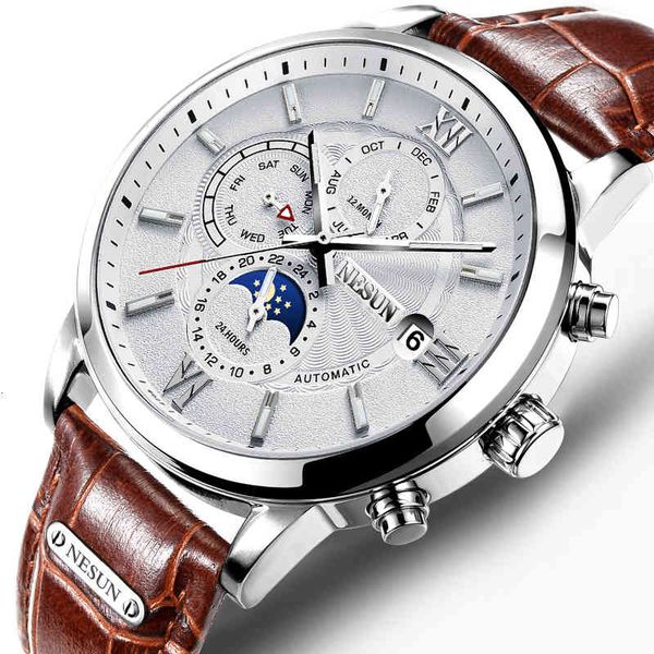switzerland nesun watches men luxury trademark automatic mechanical men saffier relogio masculino 30m waterproof density n9027-3, Slivery;brown
switzerland nesun watches men luxury trademark automatic mechanical men saffier relogio masculino 30m waterproof density n9027-3, Slivery;brown