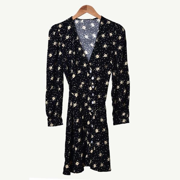 casual dresses elegant ladies mini dress floral print long sleeve slim women retro, Black;gray
casual dresses elegant ladies mini dress floral print long sleeve slim women retro, Black;gray