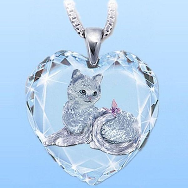 chains creative classic fashion crystal cute cartoon cat necklace pendant women's jewelry holiday gift wholesale, Silver
chains creative classic fashion crystal cute cartoon cat necklace pendant women's jewelry holiday gift wholesale, Silver