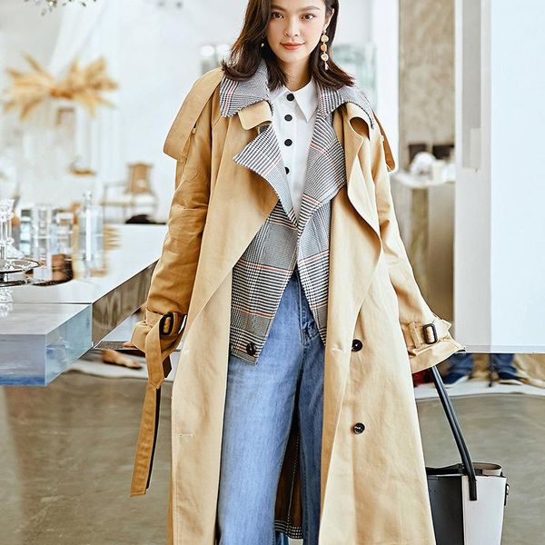 women's trench coats nanastyle 2021 spring autumn fashion casual long sleeve elegant plaid khaki vintage coat windbreaker for women, Tan;black
women's trench coats nanastyle 2021 spring autumn fashion casual long sleeve elegant plaid khaki vintage coat windbreaker for women, Tan;black