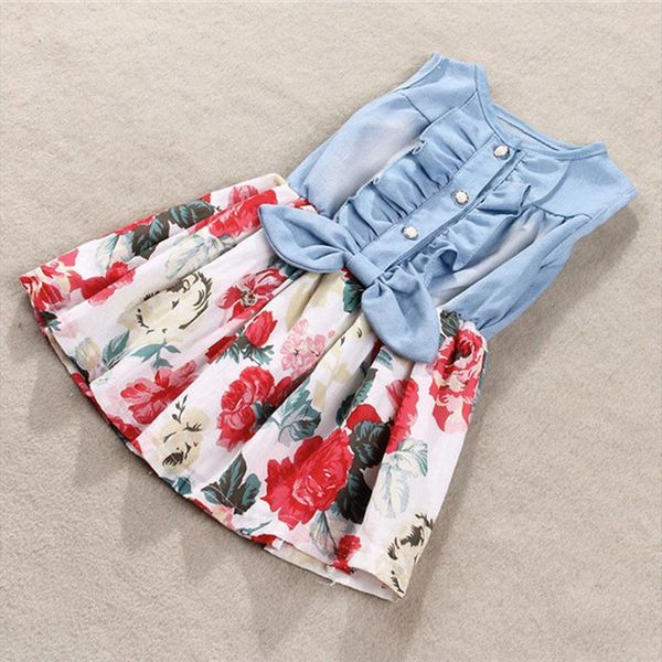 summer girls princess denim floral girl dress stitching sleeveless bowknot ruffle for clothes 3 4 5 6 7 8 years, Red;yellow
summer girls princess denim floral girl dress stitching sleeveless bowknot ruffle for clothes 3 4 5 6 7 8 years, Red;yellow