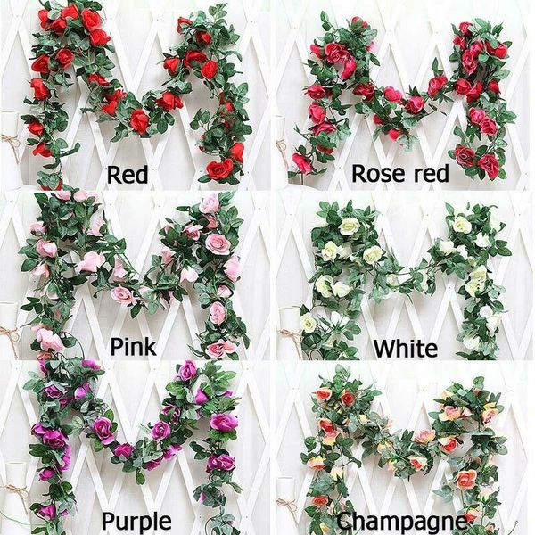 decorative flowers & wreaths silk artificial rose vine hanging for wall decoration rattan fake plants leaves garland romantic wedding home
decorative flowers & wreaths silk artificial rose vine hanging for wall decoration rattan fake plants leaves garland romantic wedding home