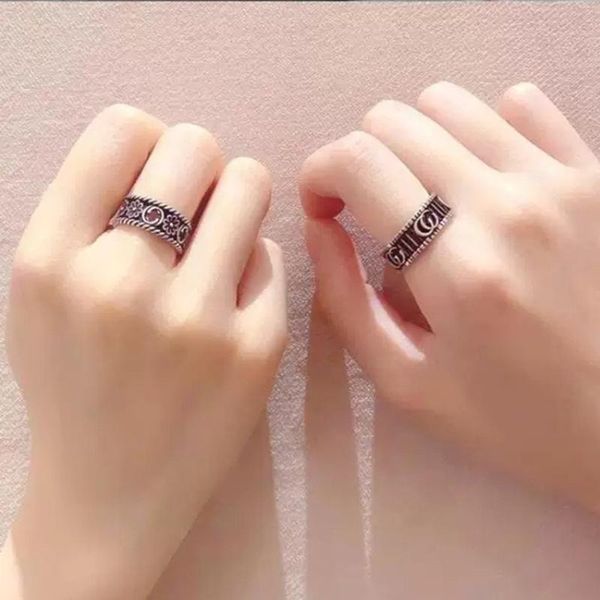 cluster rings 1:1 s925 sterling silver material couple ring ladies classic letters fashion valentine's day jewelry, Golden;silver
cluster rings 1:1 s925 sterling silver material couple ring ladies classic letters fashion valentine's day jewelry, Golden;silver
