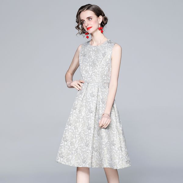 women summer designer elegant jacquard sleeveless dress female slim office party robe lady vintage casual dresses vestidos 210525, Black;gray
women summer designer elegant jacquard sleeveless dress female slim office party robe lady vintage casual dresses vestidos 210525, Black;gray