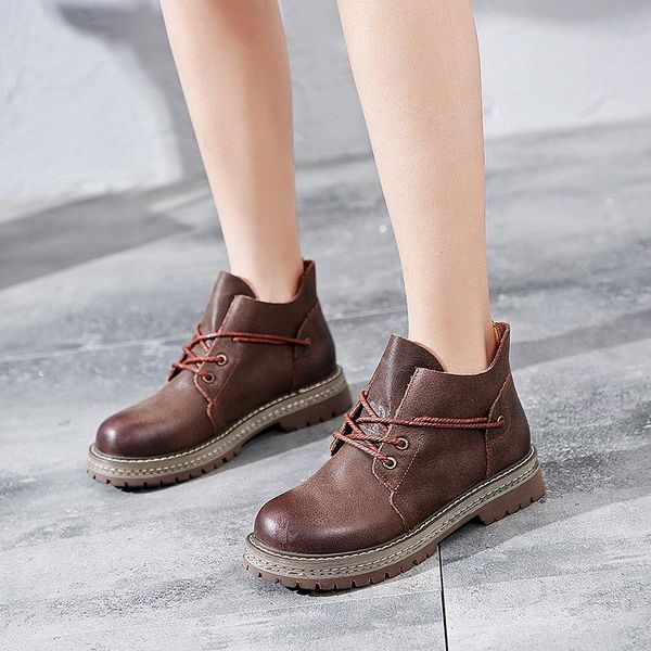 boots nice genuine leather ankle shoes vintage female handsome casual low heel for women, Black
boots nice genuine leather ankle shoes vintage female handsome casual low heel for women, Black