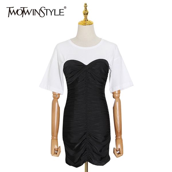 casual patchwork summer dress women o neck short sleeve tunic ruched hit color mini dresses female 210520, Black;gray
casual patchwork summer dress women o neck short sleeve tunic ruched hit color mini dresses female 210520, Black;gray