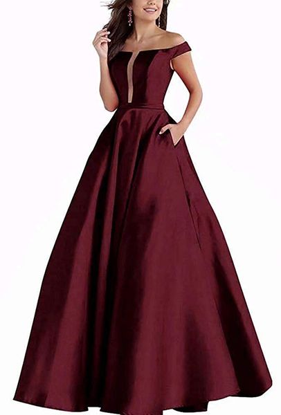 vestido de festa a-line long prom evening dress simple off the shoulder formal pageant gowns back lace up, Black
vestido de festa a-line long prom evening dress simple off the shoulder formal pageant gowns back lace up, Black