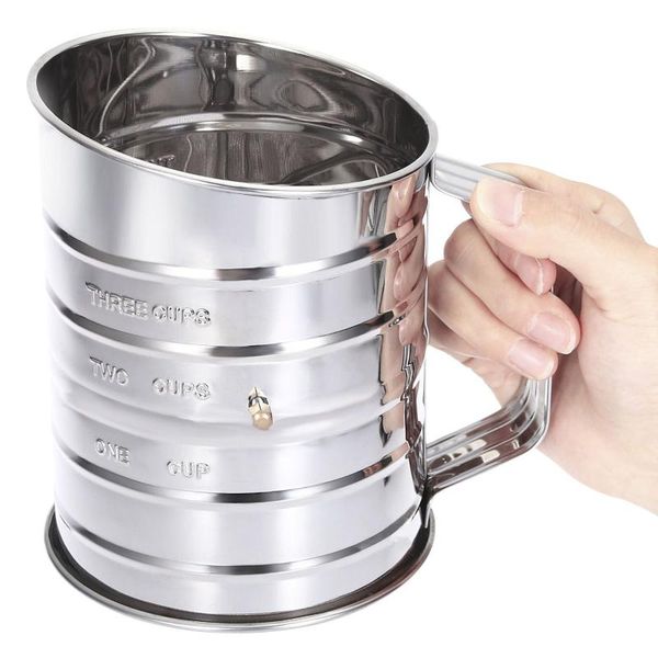 baking & pastry tools flour sifter sieve 3-cup stainless steel rotary hand crank s ifter with 2 wire agitator icing sugar bake #41
baking & pastry tools flour sifter sieve 3-cup stainless steel rotary hand crank s ifter with 2 wire agitator icing sugar bake #41
