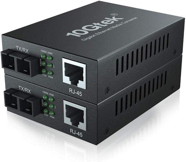 2-pack gigabit media converter 10/100/1000base-tx to 1000base-lx singlemode 20km fiber optic equipment
2-pack gigabit media converter 10/100/1000base-tx to 1000base-lx singlemode 20km fiber optic equipment