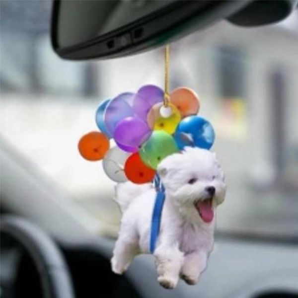 acrylic car hanging ornament cute dog keychain pendant with colorful balloon gift happy mood interior decorations
acrylic car hanging ornament cute dog keychain pendant with colorful balloon gift happy mood interior decorations