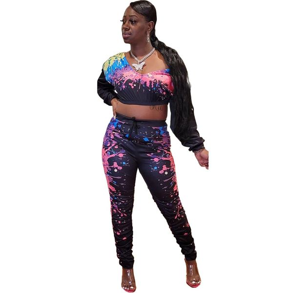 tracksuits street splash ink graffiti sweatsuit women crop stacked pants active tracksuit two piece fitness outfit set 2xl, Gray
tracksuits street splash ink graffiti sweatsuit women crop stacked pants active tracksuit two piece fitness outfit set 2xl, Gray
