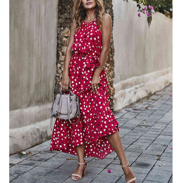 casual dresses 2022 summer halter lace up wave point holiday style large swing long dresses, Black;gray
casual dresses 2022 summer halter lace up wave point holiday style large swing long dresses, Black;gray