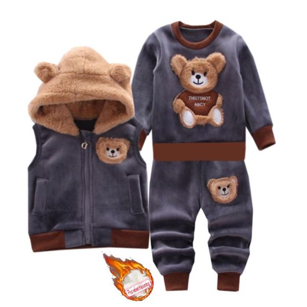 clothing sets 1-4 years baby boy girl winter warm three-piece suit plus velvet thick hooded vest + sweater coat pants quality child, White
clothing sets 1-4 years baby boy girl winter warm three-piece suit plus velvet thick hooded vest + sweater coat pants quality child, White