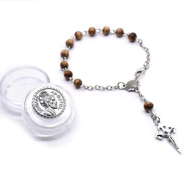 link, chain 6mm wooden beads rosary bracelet christian catholic jesus cross bracelets for women religious church prayer jewelry, Black
link, chain 6mm wooden beads rosary bracelet christian catholic jesus cross bracelets for women religious church prayer jewelry, Black