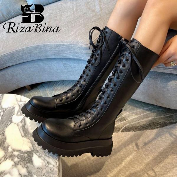 boots rizabina women long real leather thick bottom winter women's shoes fashion knee high ladies footwear size 34-39, Black
boots rizabina women long real leather thick bottom winter women's shoes fashion knee high ladies footwear size 34-39, Black