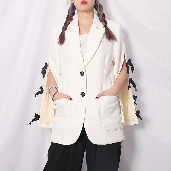 women's jackets elegant white single breasted womens suit jacket irregular bow tie collar design loose all match 2021, Black;brown
women's jackets elegant white single breasted womens suit jacket irregular bow tie collar design loose all match 2021, Black;brown