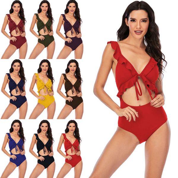 bikini solid color lace up multi one piece swimming suit for women, White;black
bikini solid color lace up multi one piece swimming suit for women, White;black