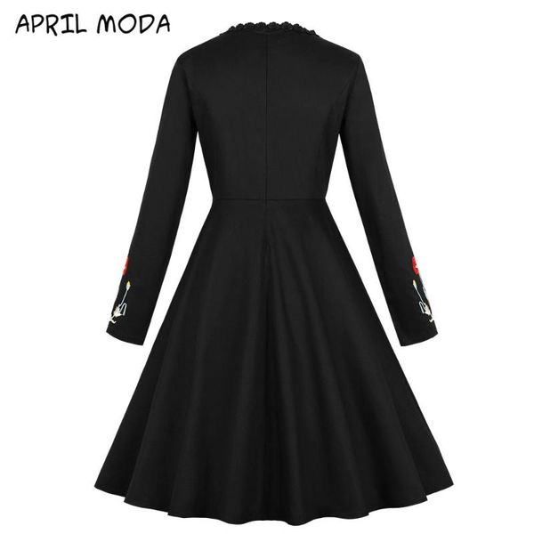 casual dresses fashion women vintage dress 2021 50s 60s rockabilly swing party female elegant embroidered vestidos summer, Black;gray
casual dresses fashion women vintage dress 2021 50s 60s rockabilly swing party female elegant embroidered vestidos summer, Black;gray