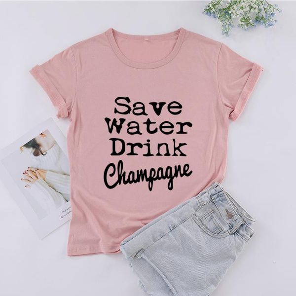 save water drink champagne fashion t-shirts 100% cotton crewneck short sleeve tees wine drinker funny t shirts for women women's t-shir, White
save water drink champagne fashion t-shirts 100% cotton crewneck short sleeve tees wine drinker funny t shirts for women women's t-shir, White