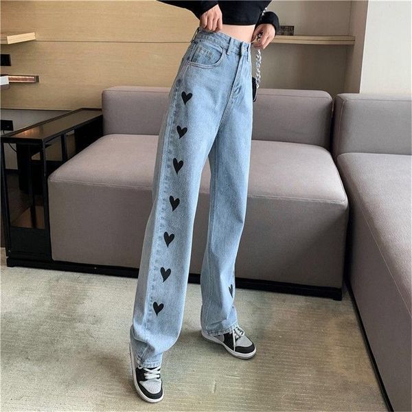 women's jeans women fashion harajuku straight pants 2021 high waist heart print wide leg denim trousers blue streetwear vintage quality
women's jeans women fashion harajuku straight pants 2021 high waist heart print wide leg denim trousers blue streetwear vintage quality
