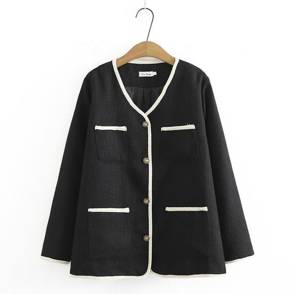 plus size outerwear & coats autumn women suit jacket size&curve clothing 2021 chic casual v-neck temperament long sleeve female coat, Black
plus size outerwear & coats autumn women suit jacket size&curve clothing 2021 chic casual v-neck temperament long sleeve female coat, Black