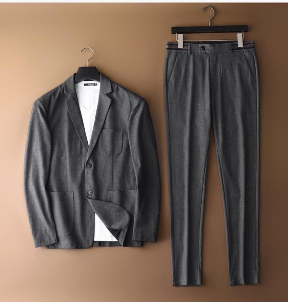 men's tracksuits classic grey mens suits (blazer+pants) luxury fashionable and casual single breasted man sets fashion wedding party ma, Gray
men's tracksuits classic grey mens suits (blazer+pants) luxury fashionable and casual single breasted man sets fashion wedding party ma, Gray