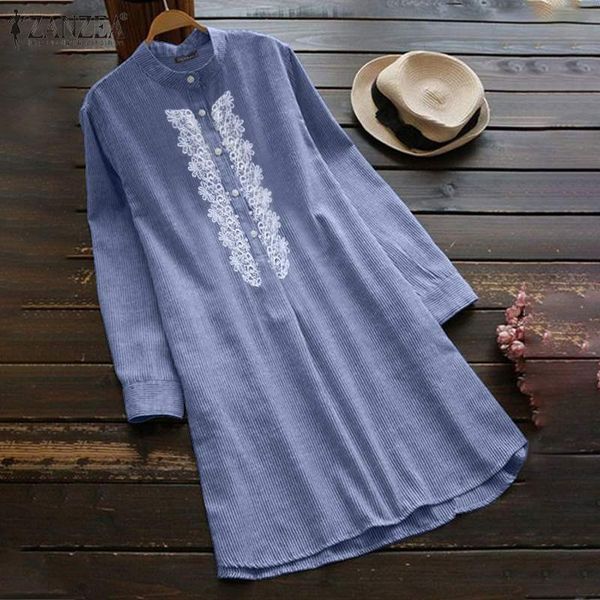 blouses vintage striped shirts women's lace patchwork blouse 2021 casual sleeve button long female lapel tunic plus size, White
blouses vintage striped shirts women's lace patchwork blouse 2021 casual sleeve button long female lapel tunic plus size, White