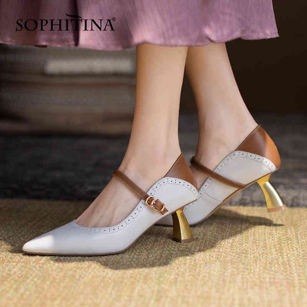 sophitina british style women's leather shoes color matching shallow mouth shoes buckle pointed toe handmade female pumps ao361 210513, Black
sophitina british style women's leather shoes color matching shallow mouth shoes buckle pointed toe handmade female pumps ao361 210513, Black