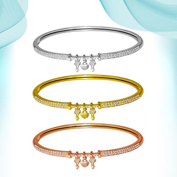 bangle women's wrist bangles diamond peach heart small key bracelet fashion style beautifully designed paired bracelets on hand jewelry, Black
bangle women's wrist bangles diamond peach heart small key bracelet fashion style beautifully designed paired bracelets on hand jewelry, Black