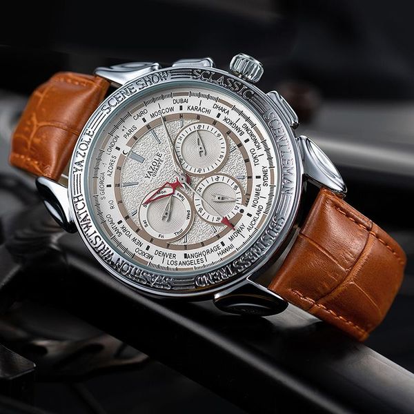 wristwatches ayhaus leather bracelet watch brand fashion luxury genuine for men dual time male clock saats mens watches relogio masculino, Slivery;brown
wristwatches ayhaus leather bracelet watch brand fashion luxury genuine for men dual time male clock saats mens watches relogio masculino, Slivery;brown
