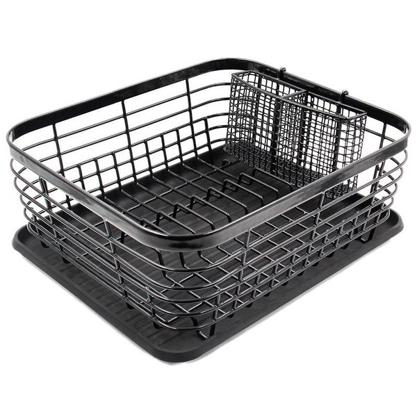 kitchen dish drainer drying rack with drip tray and storage basket sink organizer shelf black & organization
kitchen dish drainer drying rack with drip tray and storage basket sink organizer shelf black & organization