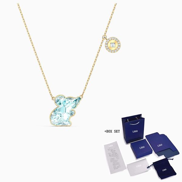 chains fashion jewelry swa chinese zodiac rat necklace light blue delicate mouse decoration crystal female romantic gift, Silver
chains fashion jewelry swa chinese zodiac rat necklace light blue delicate mouse decoration crystal female romantic gift, Silver