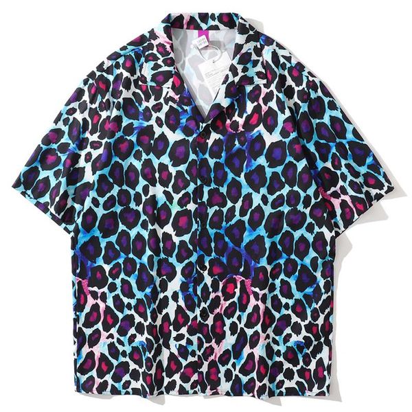 men's casual shirts men harajuku leopard print shirt blouse oversize short sleeve 2021summer hawaii beach holiday loose tropical, White;black
men's casual shirts men harajuku leopard print shirt blouse oversize short sleeve 2021summer hawaii beach holiday loose tropical, White;black