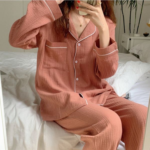 women's sleepwear cardigan + trousers two piece set korean cotton gauze pajamas women autumn winter suit female pyjamas ins st, Black;red
women's sleepwear cardigan + trousers two piece set korean cotton gauze pajamas women autumn winter suit female pyjamas ins st, Black;red