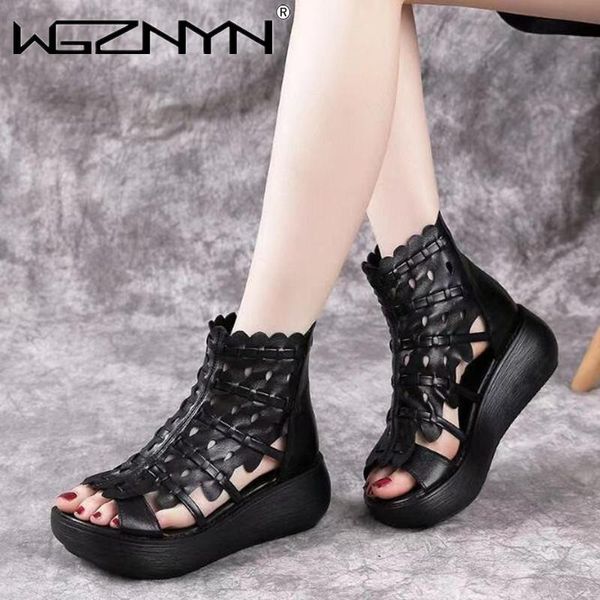 sandals summer retro style hand-woven real leather thick heel soft bottom women shoes elegant fashion gladiator, Black
sandals summer retro style hand-woven real leather thick heel soft bottom women shoes elegant fashion gladiator, Black