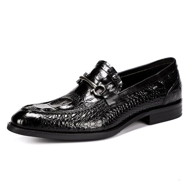 crocodile pattern men's business metal leather shoes one piece drop cowhide boots dress, Black
crocodile pattern men's business metal leather shoes one piece drop cowhide boots dress, Black