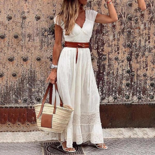 casual dresses summer dress women vintage v neck belt ladies long party solid hollow out lace loose bohemian maxi, Black;gray
casual dresses summer dress women vintage v neck belt ladies long party solid hollow out lace loose bohemian maxi, Black;gray
