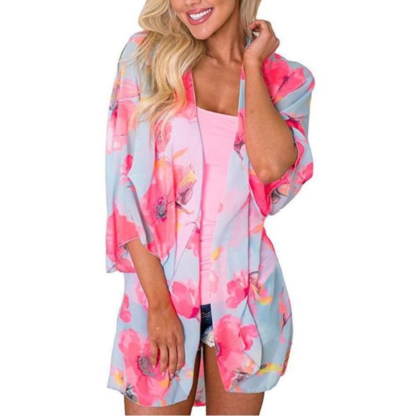 women bikini floral leopard print half sleeve shawl cardigan cover up blouse female beach wear swim suit plus size women's swimwear, White;black
women bikini floral leopard print half sleeve shawl cardigan cover up blouse female beach wear swim suit plus size women's swimwear, White;black