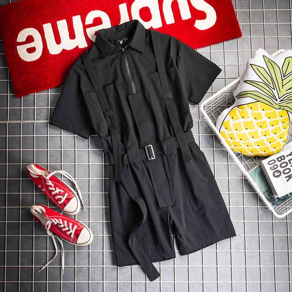 pantsummer japanese retro one-piece overalls hip-hop suit male trend korean style handsome short jumpsuit, Black
pantsummer japanese retro one-piece overalls hip-hop suit male trend korean style handsome short jumpsuit, Black